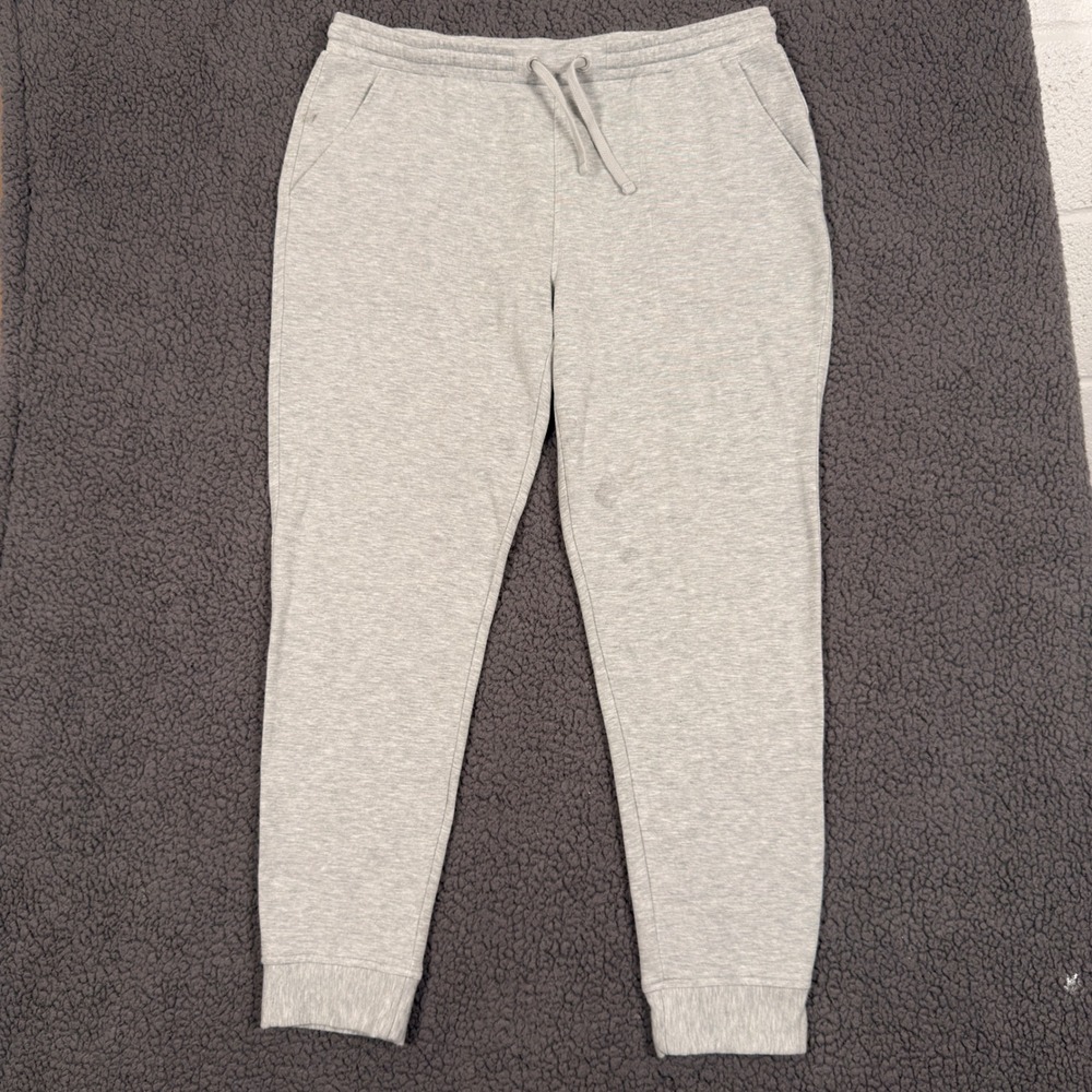 Quince Womens Supersoft Fleece Joggers Heather Grey Sweatpant Joggers Pull On L